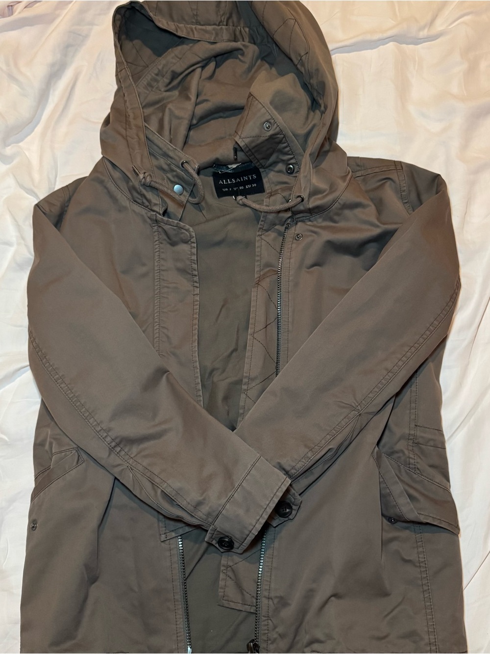 All Saints Olive Utility Hooded Jacket